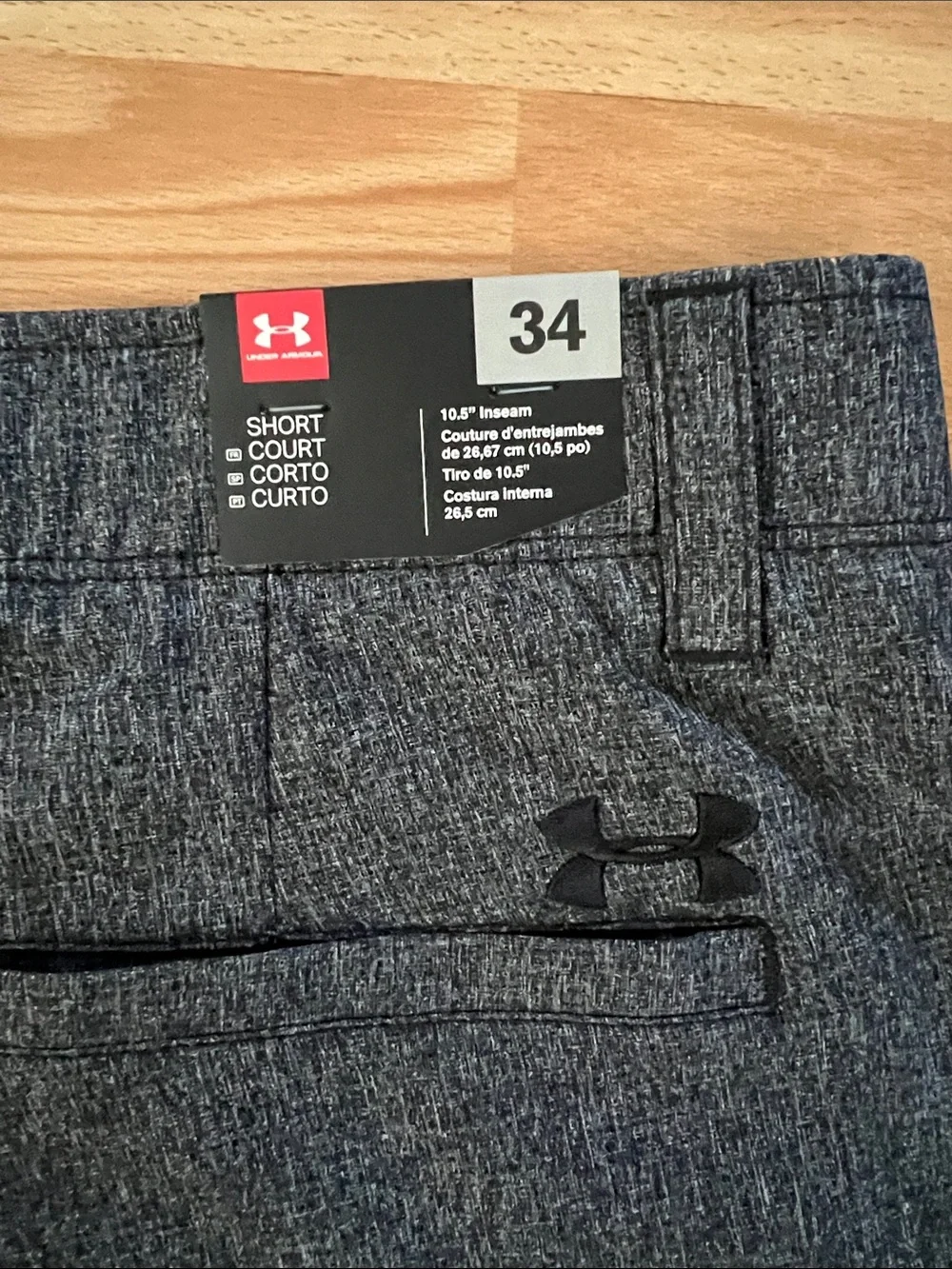 Under Armour HeatGear Mens Golf Shorts Grey Heather Size 34 Flat Front